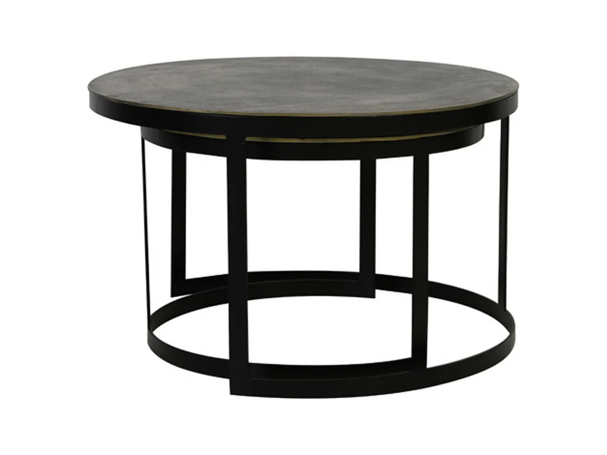 Table basse TRELO - Ø76x46cm - Bronze - Lot de 2