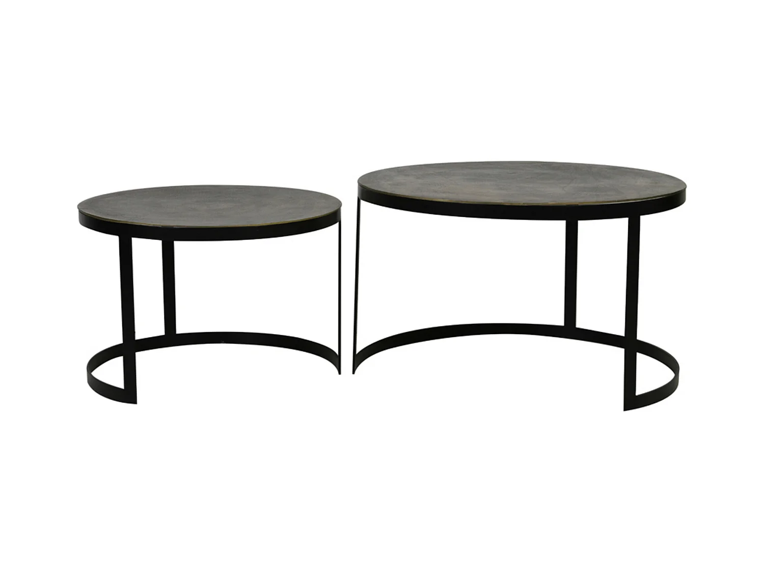 Table basse TRELO - Ø76x46cm - Bronze - Lot de 2