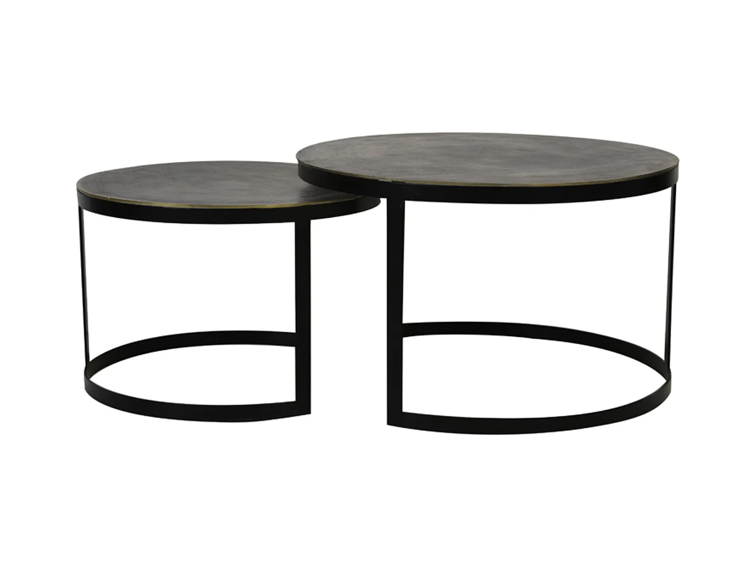 Table basse TRELO - Ø76x46cm - Bronze - Lot de 2