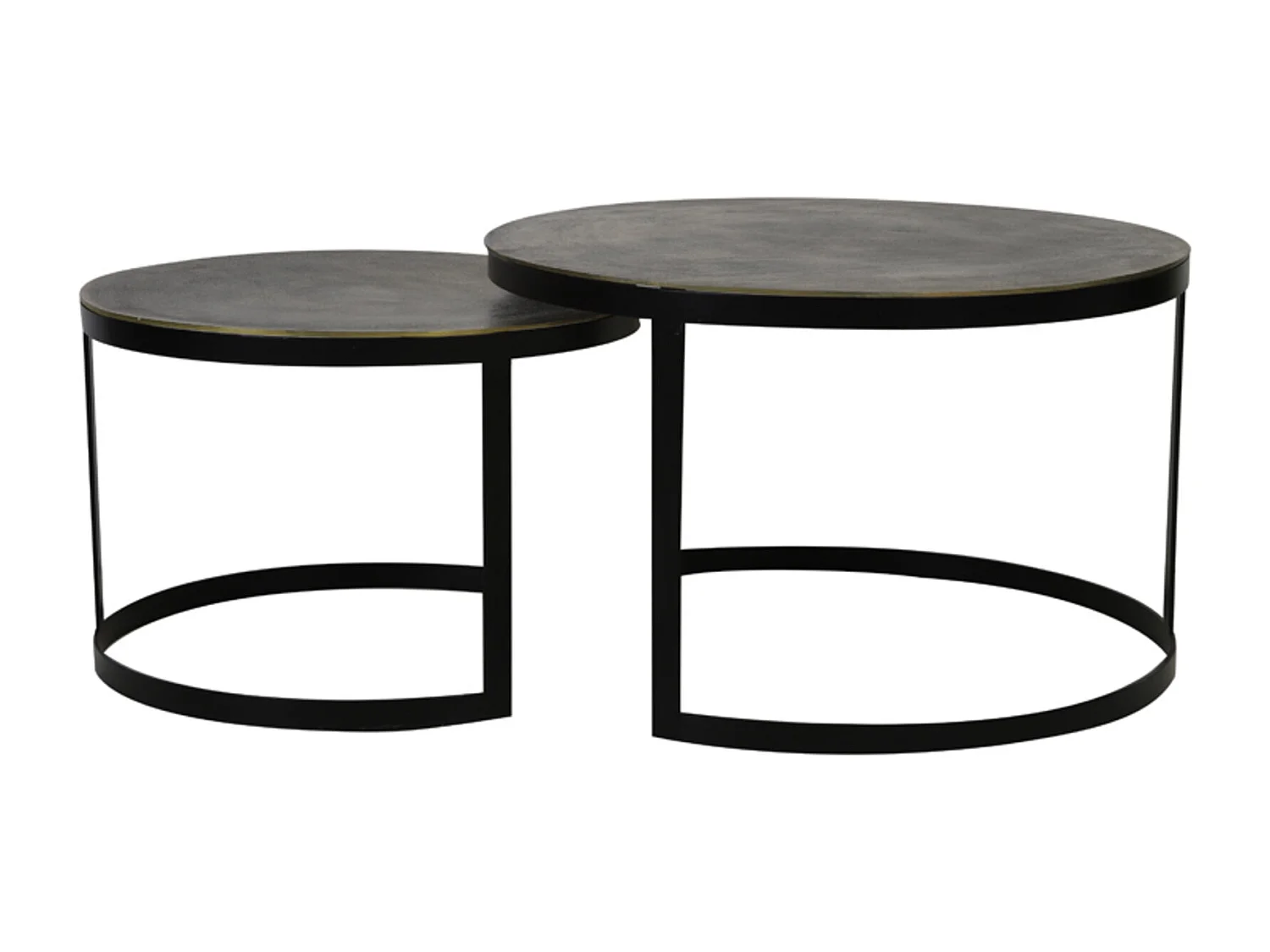 Table basse TRELO - Ø76x46cm - Bronze - Lot de 2