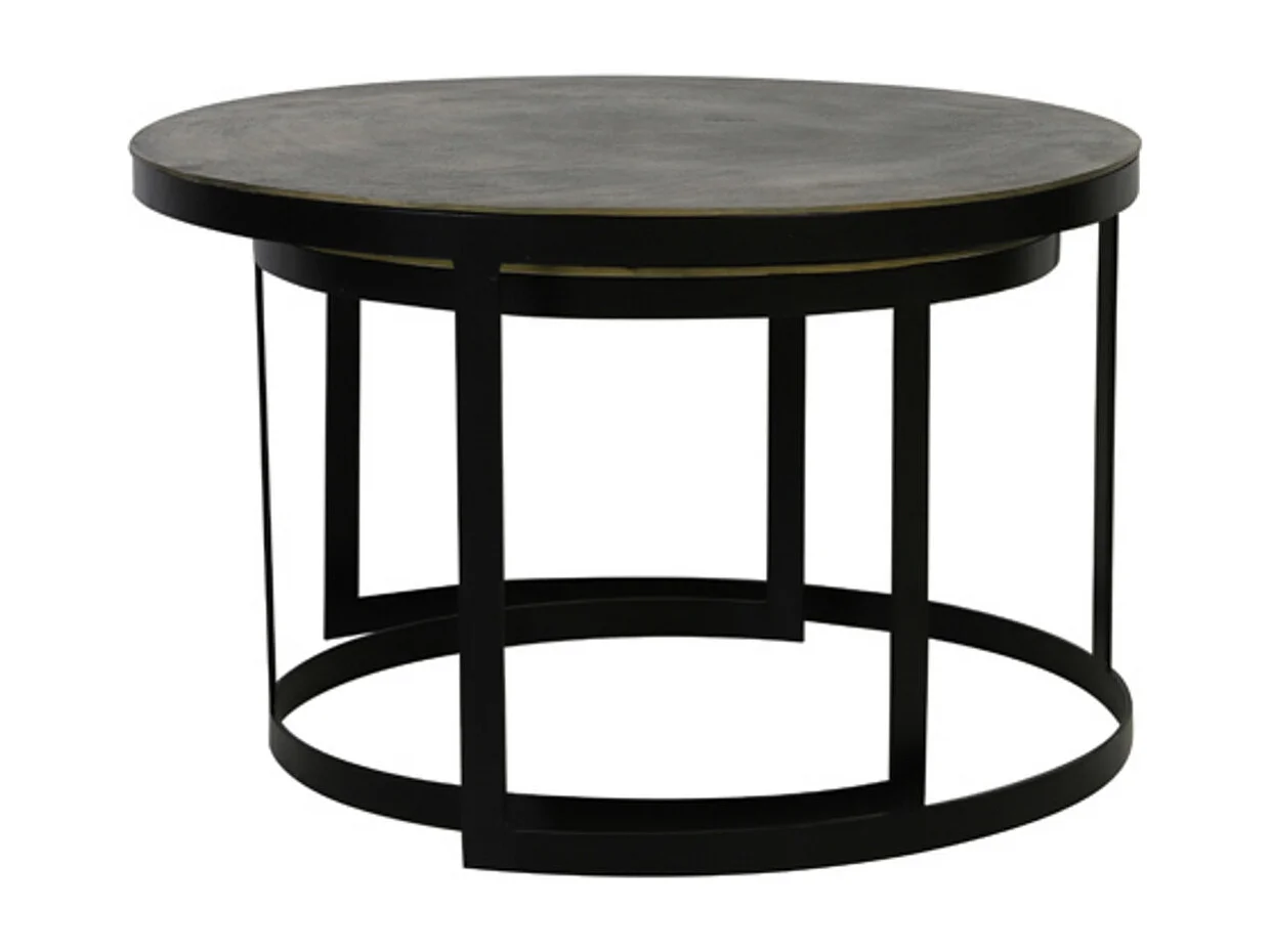 Table basse TRELO - Ø76x46cm - Bronze - Lot de 2