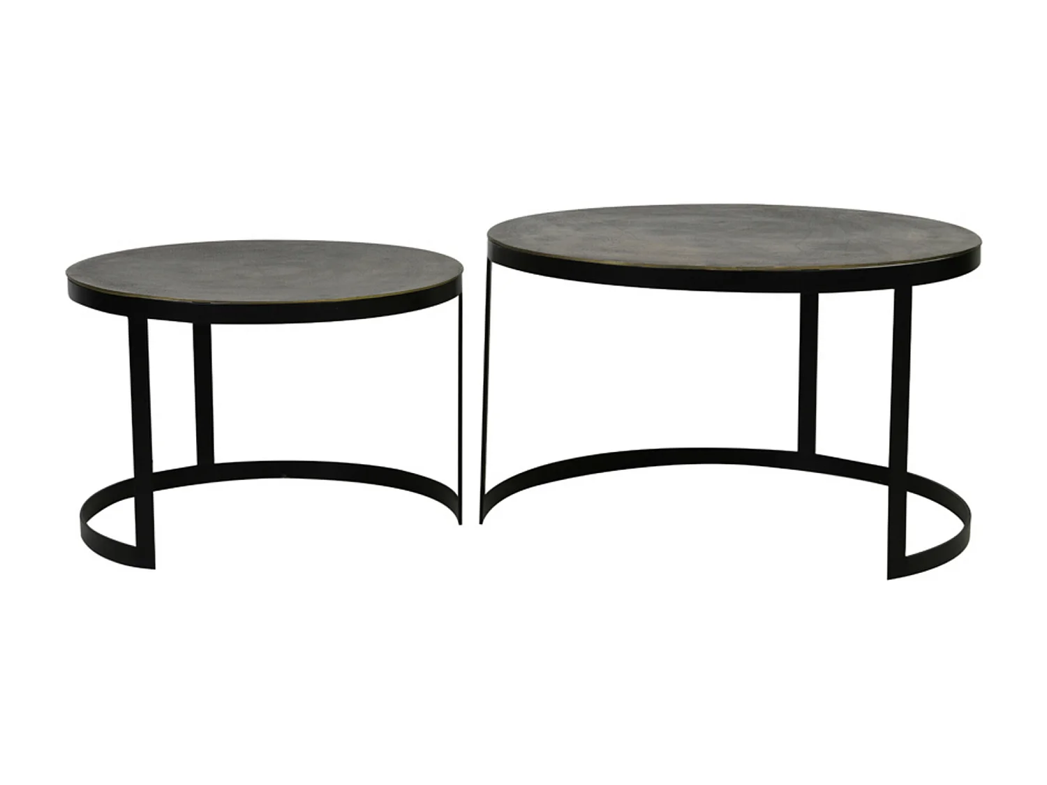 Table basse TRELO - Ø76x46cm - Bronze - Lot de 2