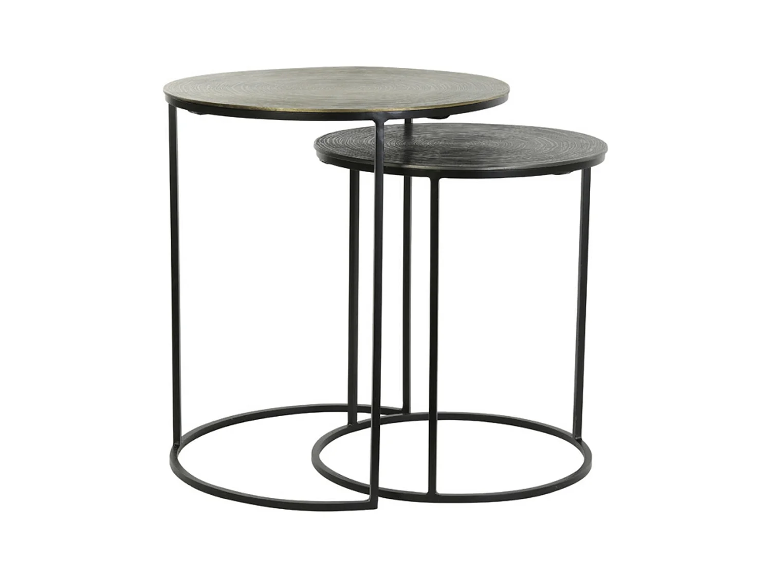 Table d'appoint PRIMO - Ø49x52cm - Bronze - Lot de 2