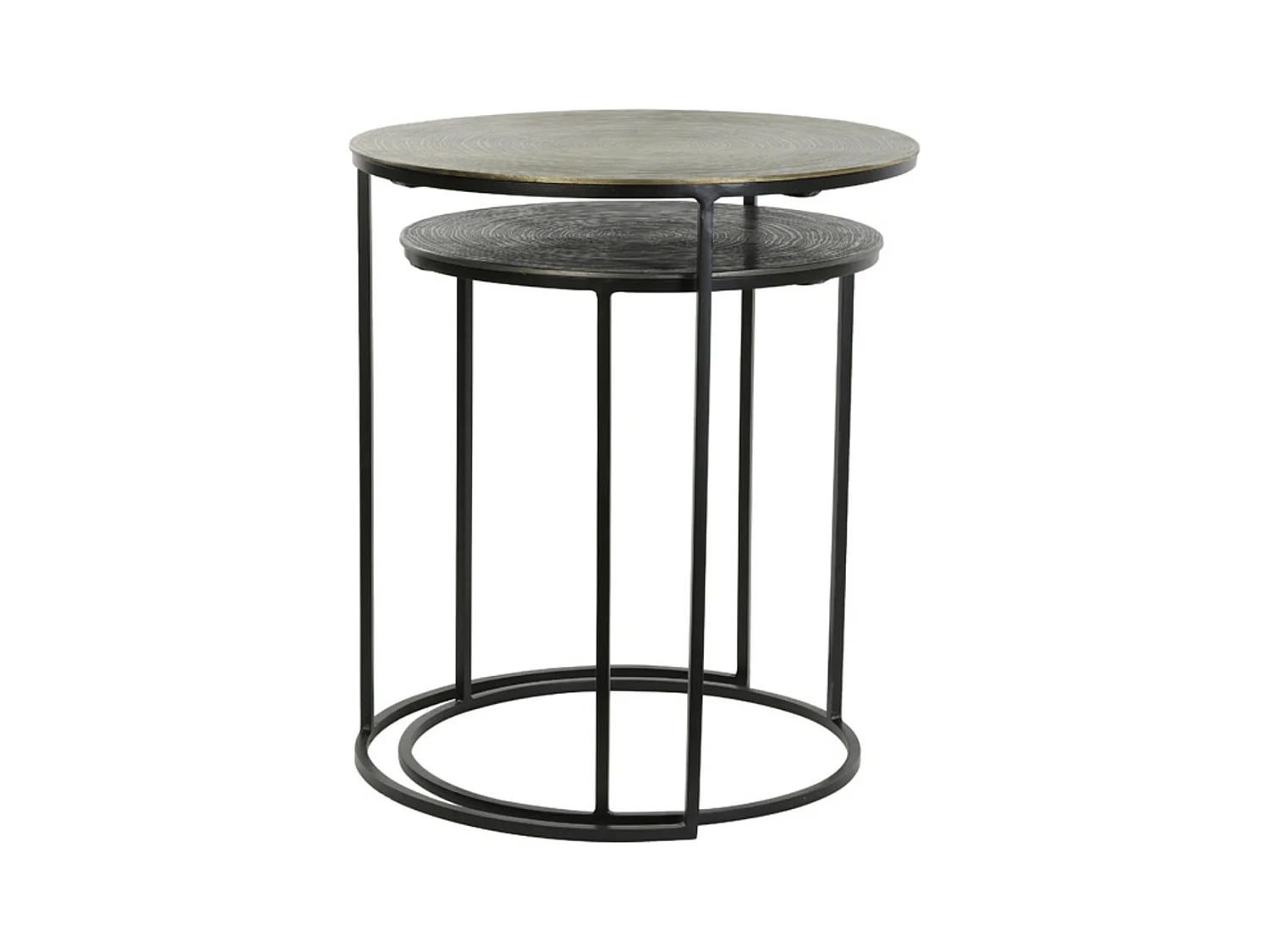 Table d'appoint PRIMO - Ø49x52cm - Bronze - Lot de 2