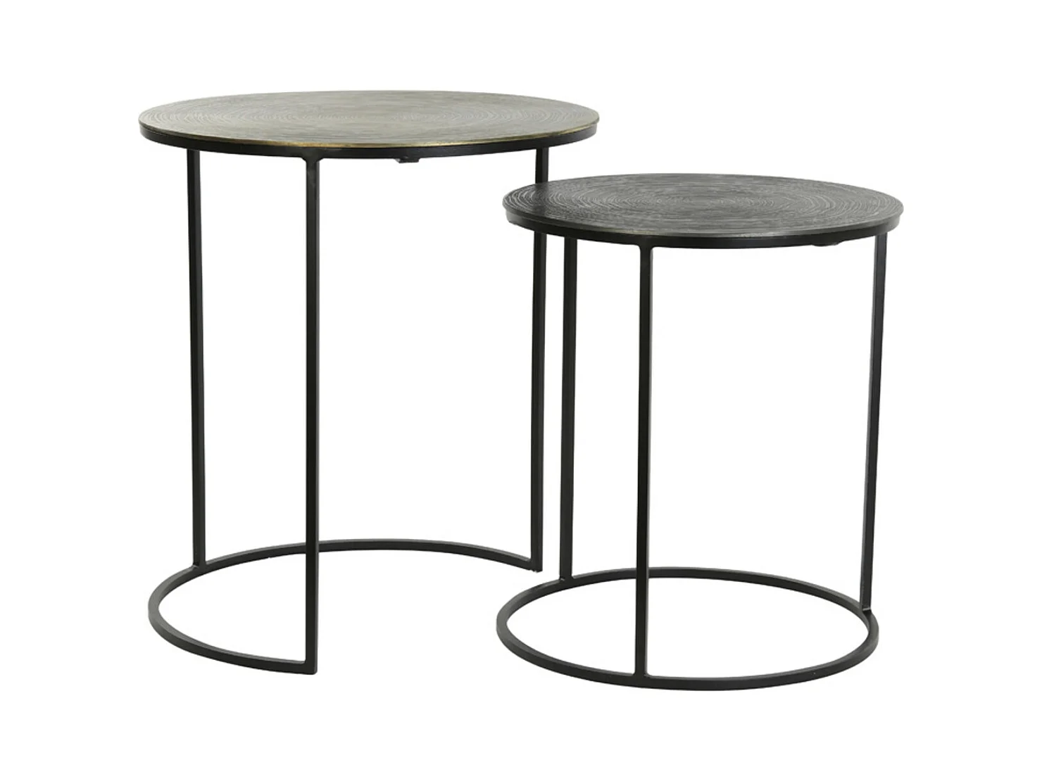 Table d'appoint PRIMO - Ø49x52cm - Bronze - Lot de 2