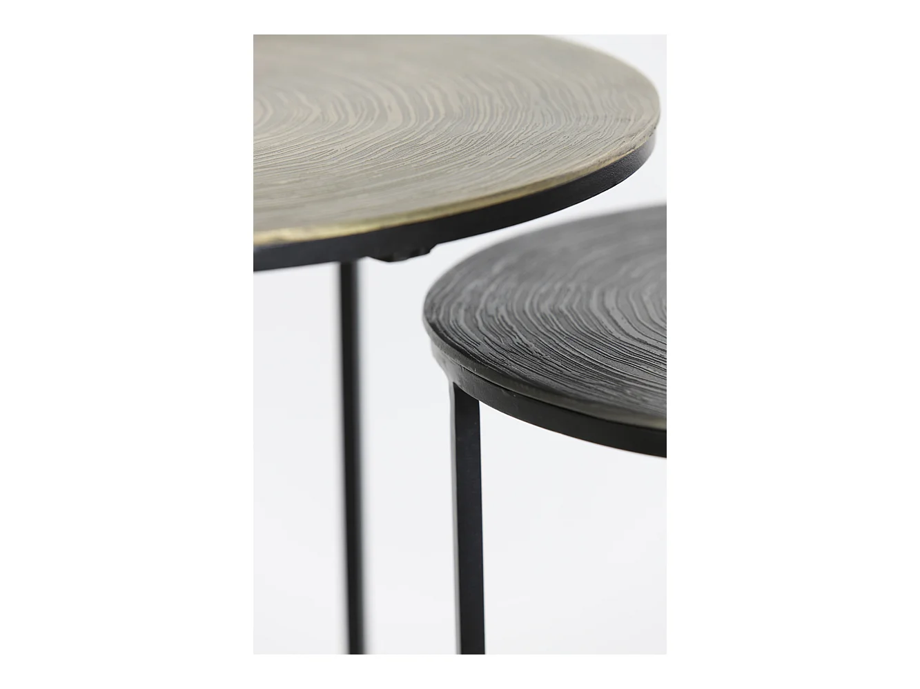 Table d'appoint PRIMO - Ø49x52cm - Bronze - Lot de 2