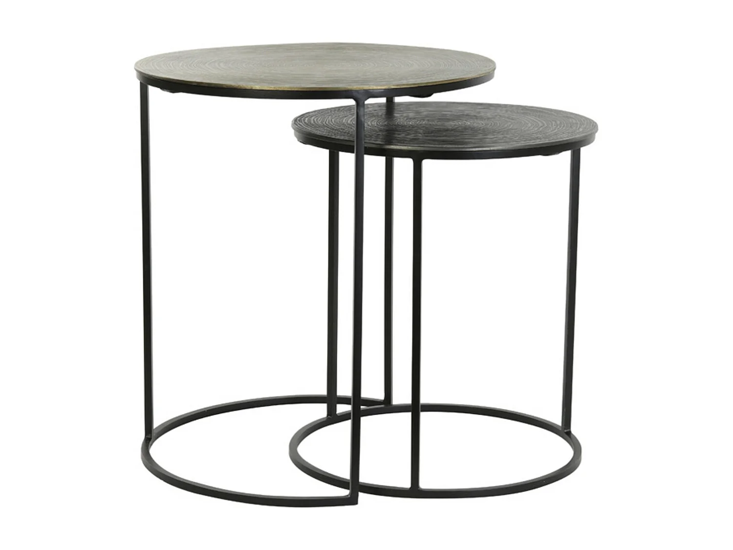 Table d'appoint PRIMO - Ø49x52cm - Bronze - Lot de 2
