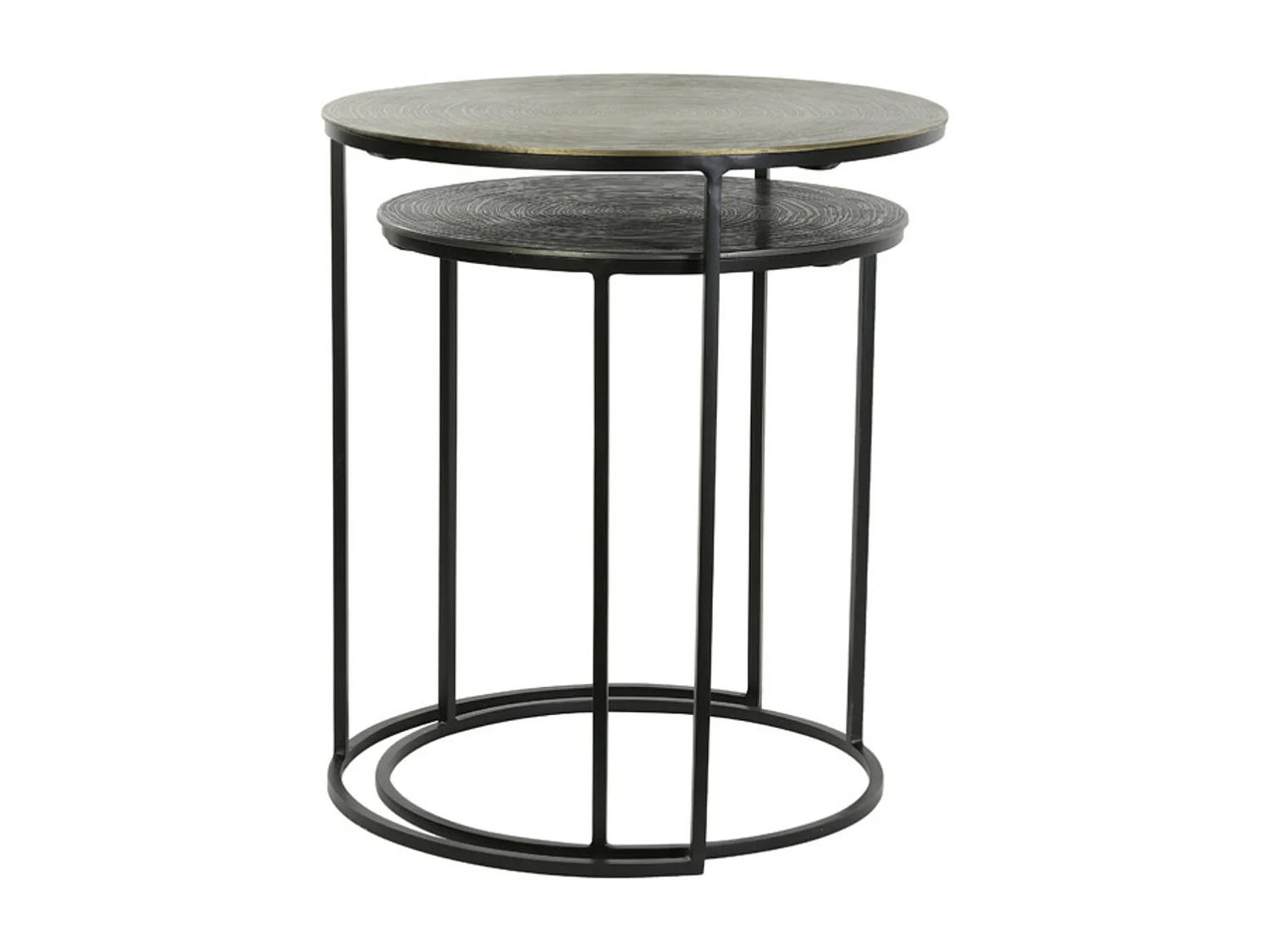 Table d'appoint PRIMO - Ø49x52cm - Bronze - Lot de 2