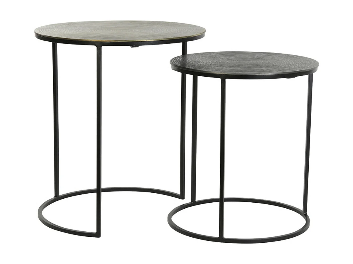 Table d'appoint PRIMO - Ø49x52cm - Bronze - Lot de 2