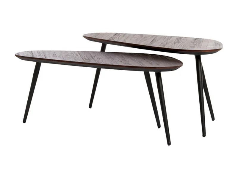 Couchtisch VIEJO - 84x39x39cm - Braun - 2er-Set