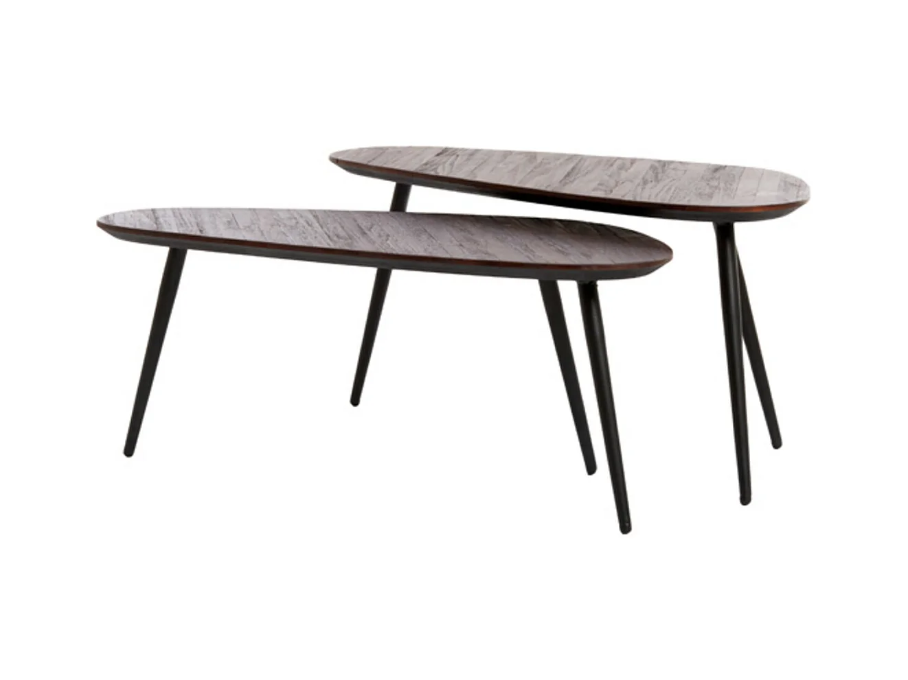 Table basse VIEJO - 84x39x39cm - Marron - Lot de 2