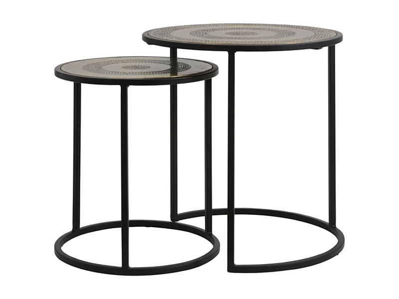 Table d'appoint KOME - Ø50x52cm - Noir - Lot de 2