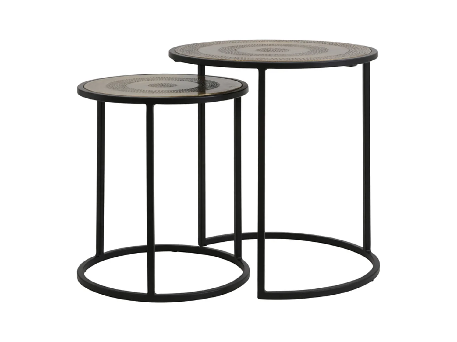Table d'appoint KOME - Ø50x52cm - Noir - Lot de 2