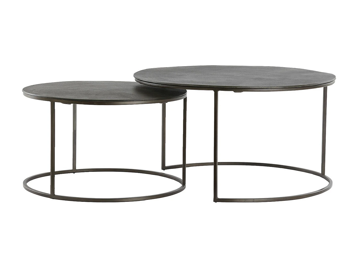 Table basse TALCA - Ø76x41cm - Marron - Lot de 2