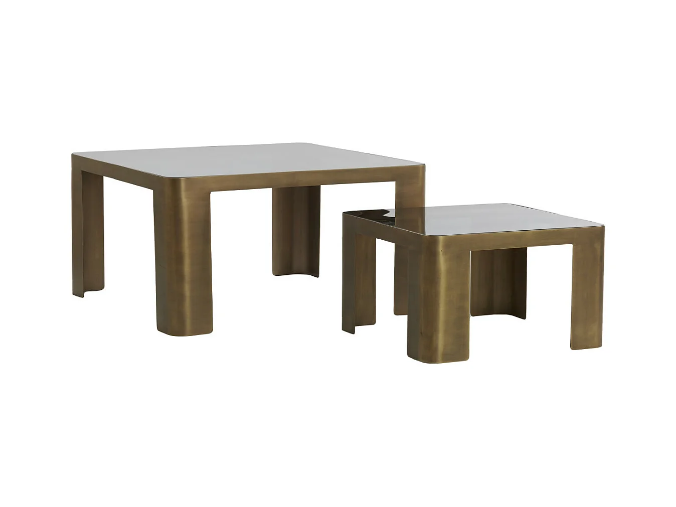 Salontafel OXE - Ø75x40cm - Brons - Set van 2