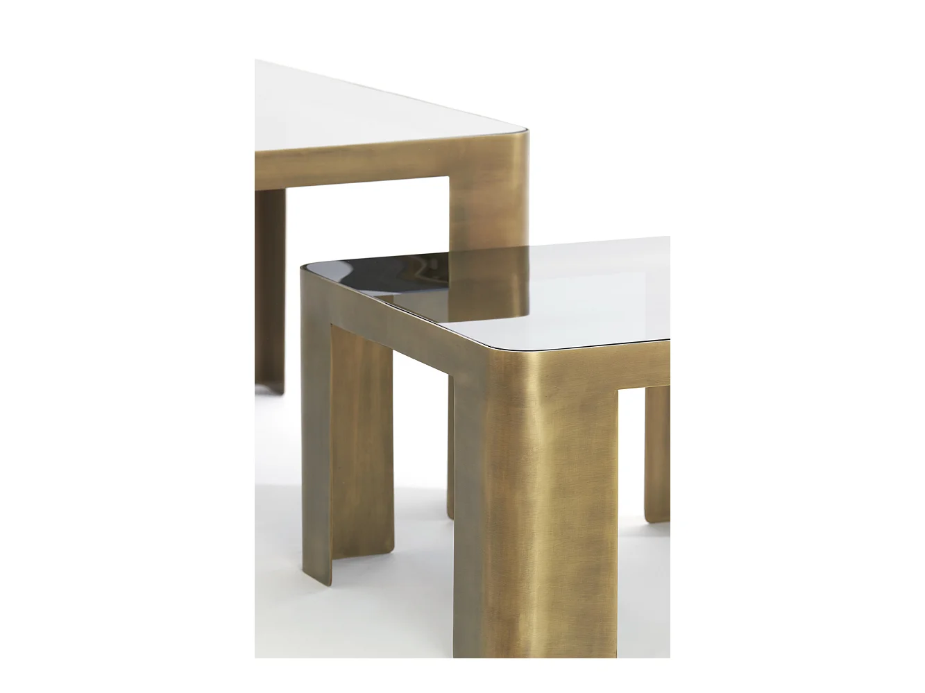 Salontafel OXE - Ø75x40cm - Brons - Set van 2