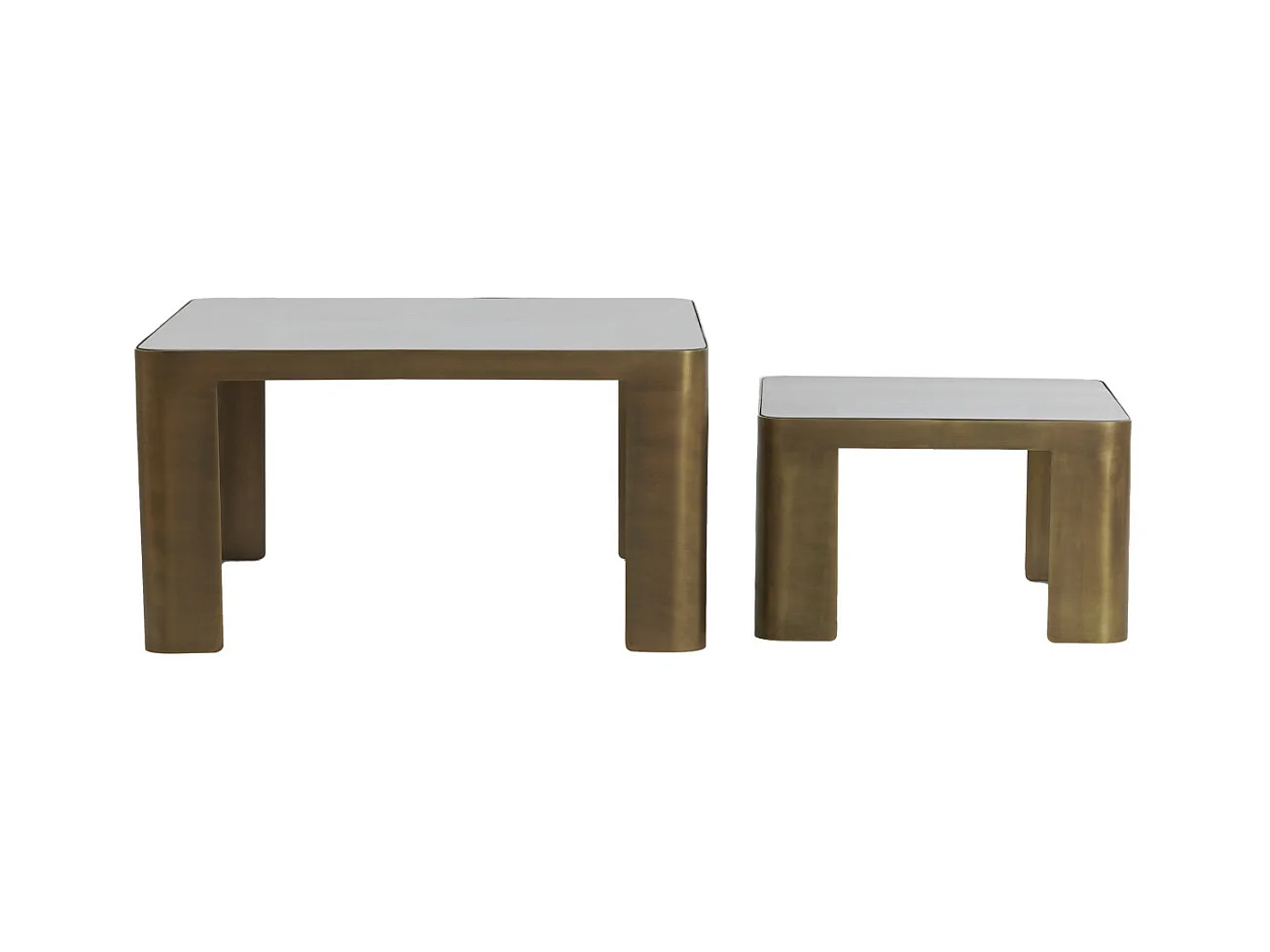 Table basse OXE - Ø75x40cm - Bronze - Lot de 2