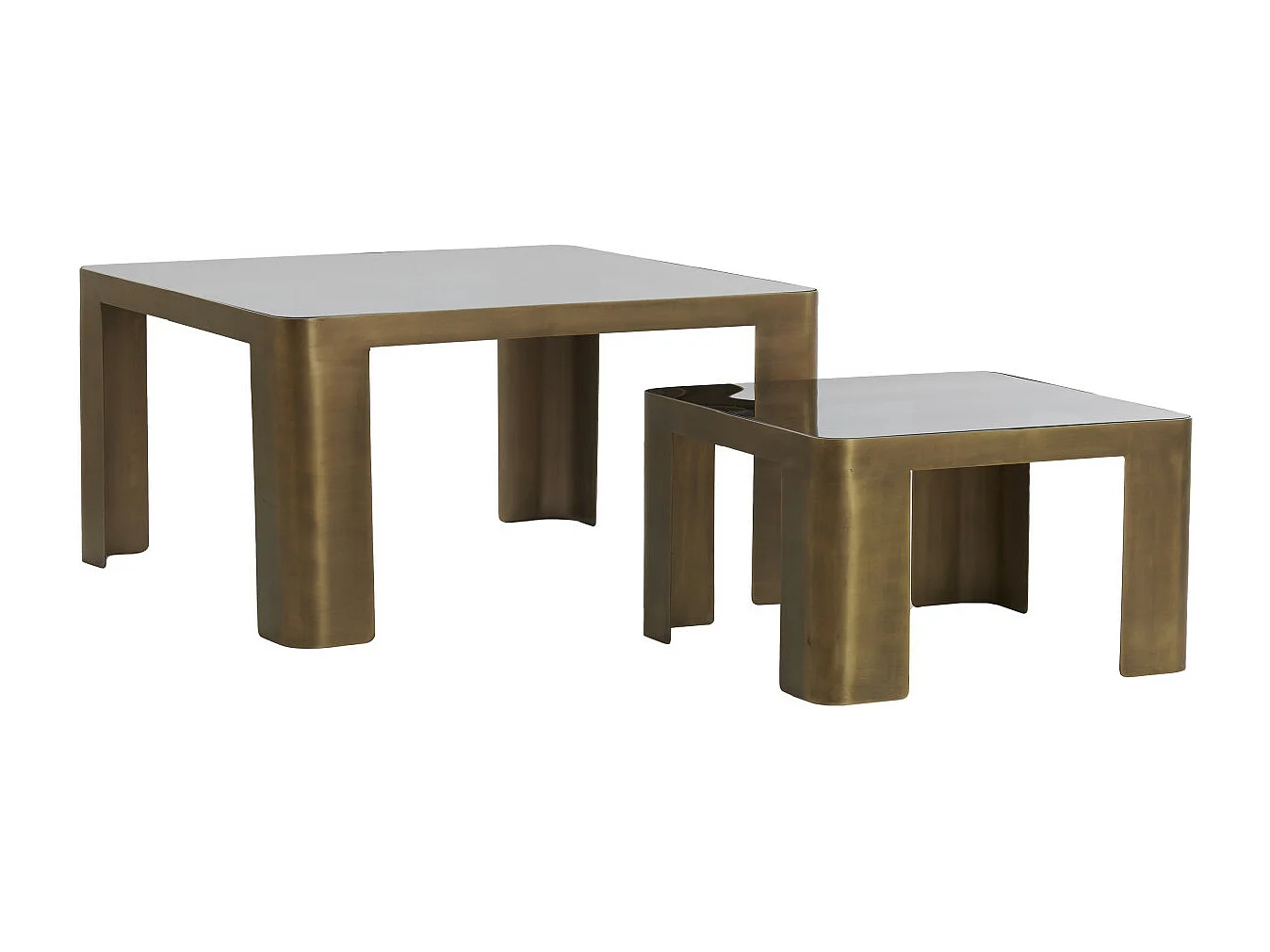 Couchtisch OXE - Ø75x40cm - Bronze - 2er-Set