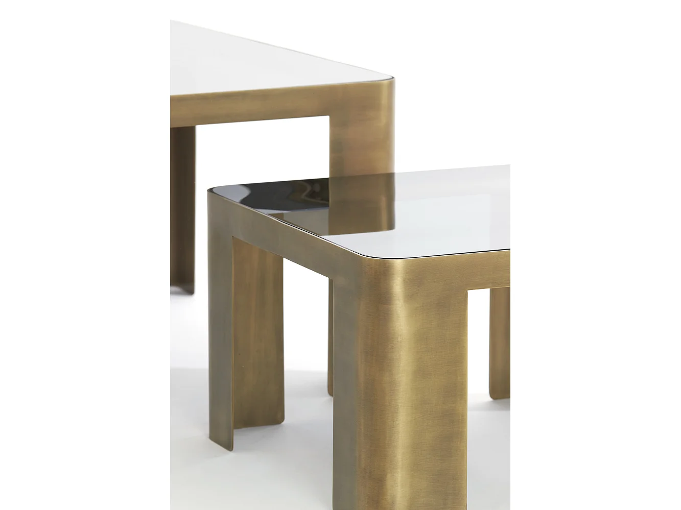 Couchtisch OXE - Ø75x40cm - Bronze - 2er-Set