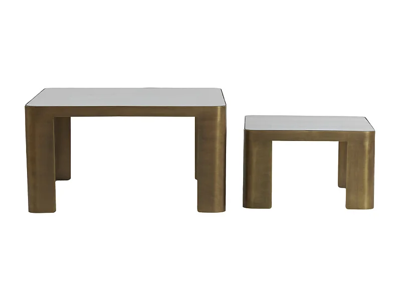 Salontafel OXE - Ø75x40cm - Brons - Set van 2