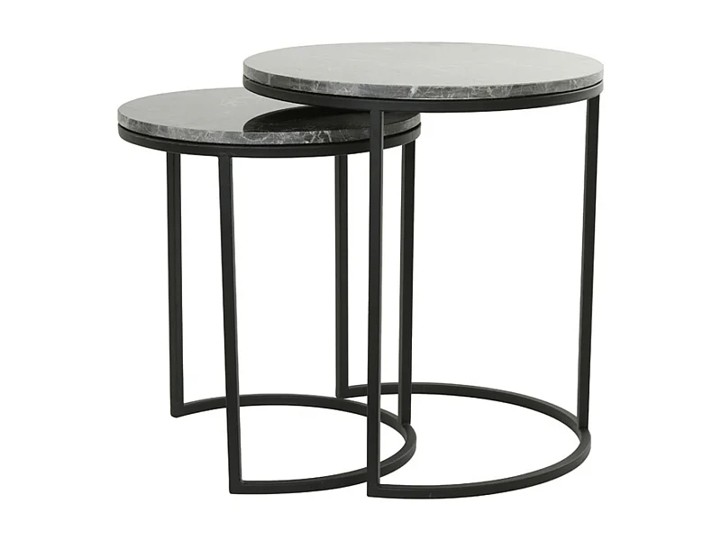 Beistelltisch ALFIO - Ø49x53,5cm - Braun - 2er-Set