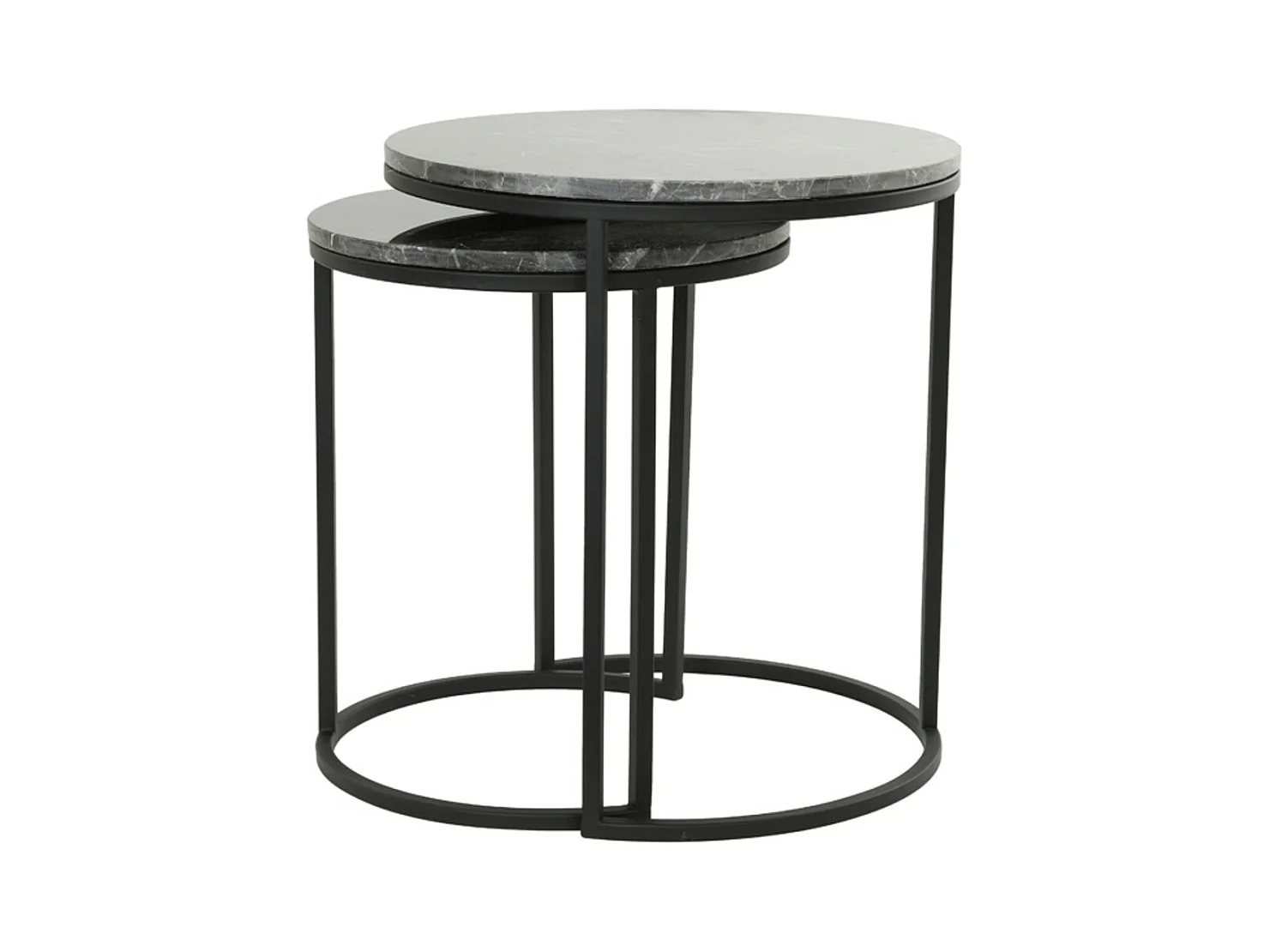 Table d'appoint ALFIO - Ø49x53,5cm - Marron - Lot de 2