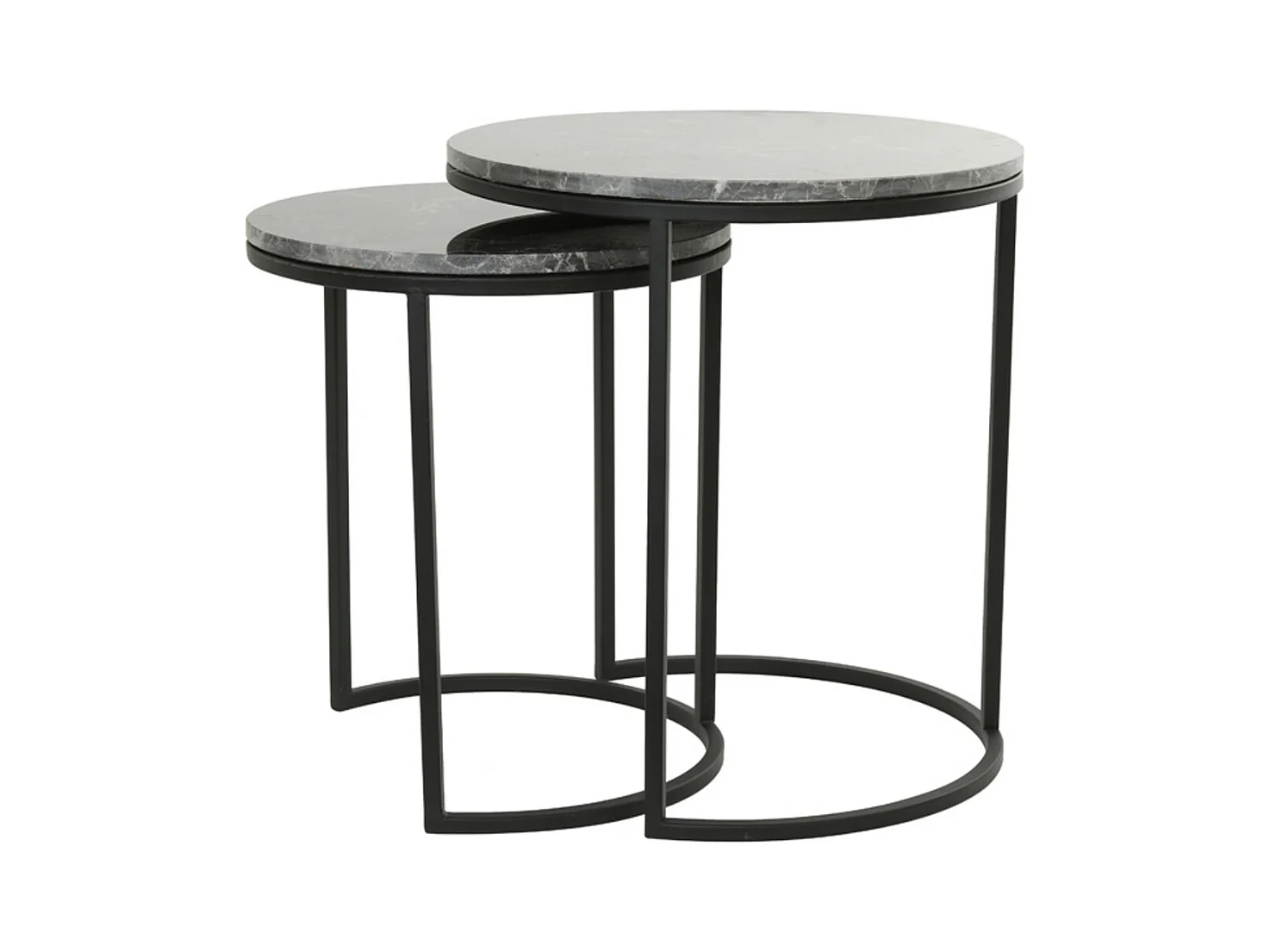 Table d'appoint ALFIO - Ø49x53,5cm - Marron - Lot de 2