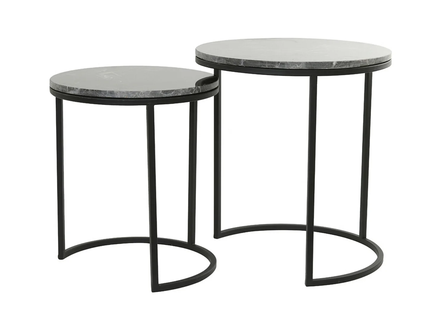 Table d'appoint ALFIO - Ø49x53,5cm - Marron - Lot de 2