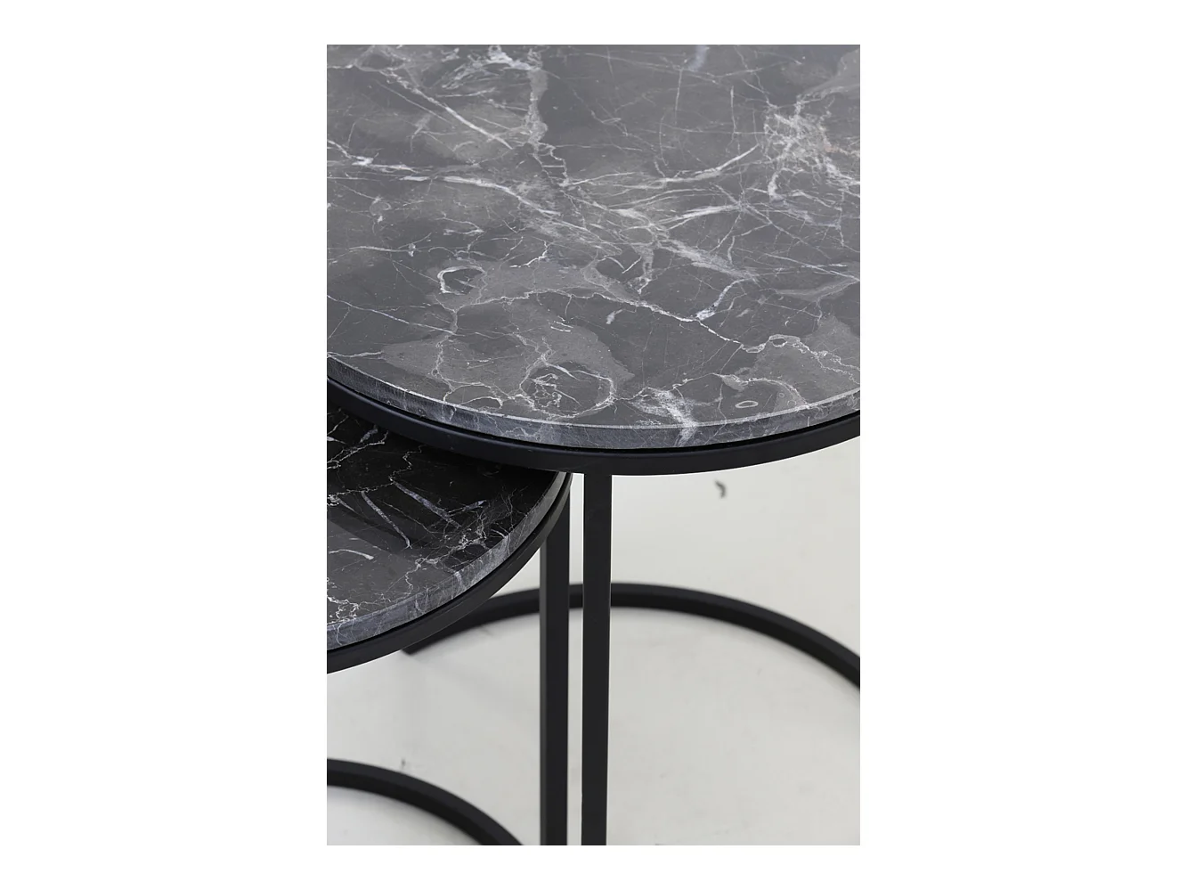 Table d'appoint ALFIO - Ø49x53,5cm - Marron - Lot de 2