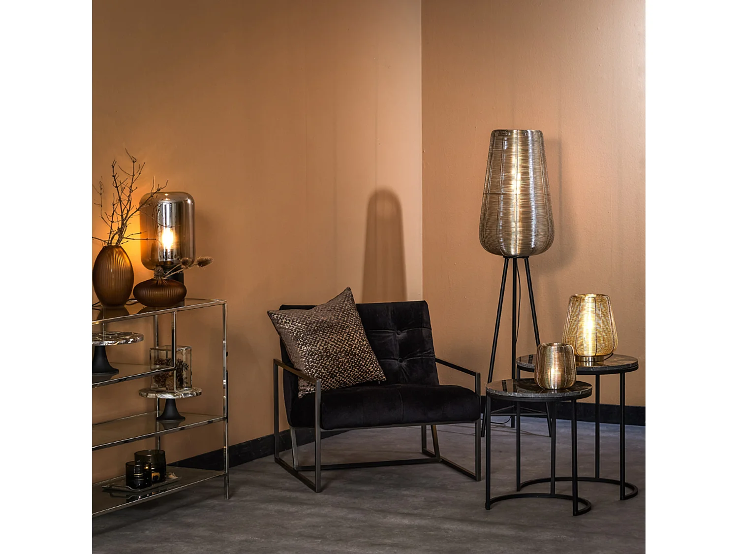 Table d'appoint ALFIO - Ø49x53,5cm - Marron - Lot de 2