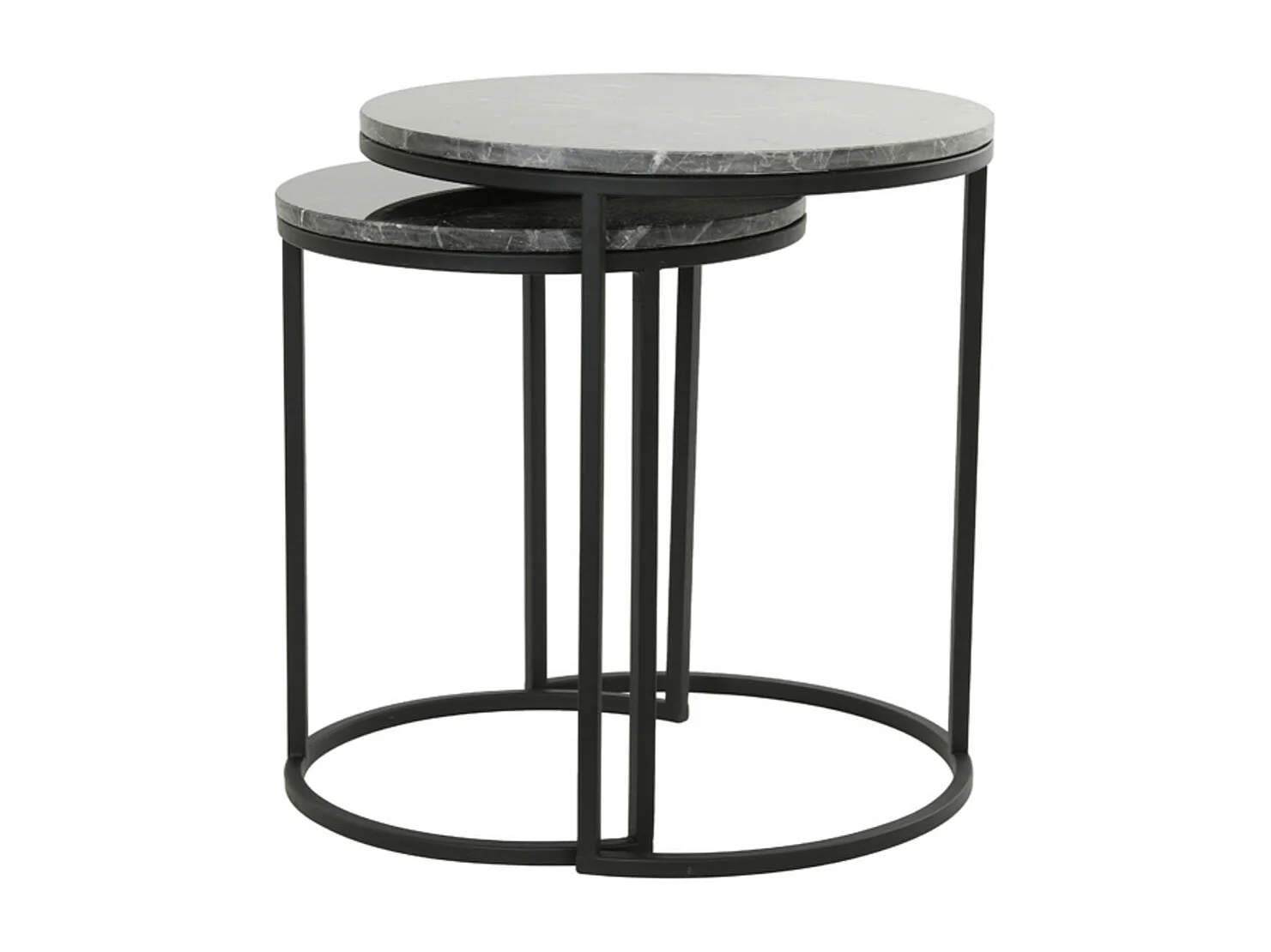 Table d'appoint ALFIO - Ø49x53,5cm - Marron - Lot de 2