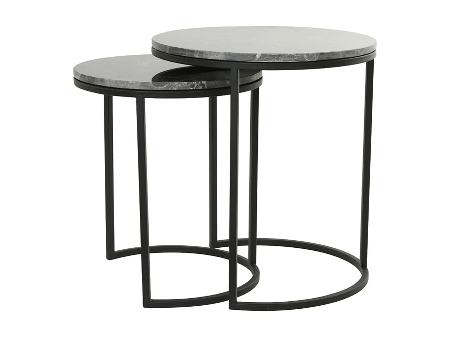 Table d'appoint ALFIO - Ø49x53,5cm - Marron - Lot de 2