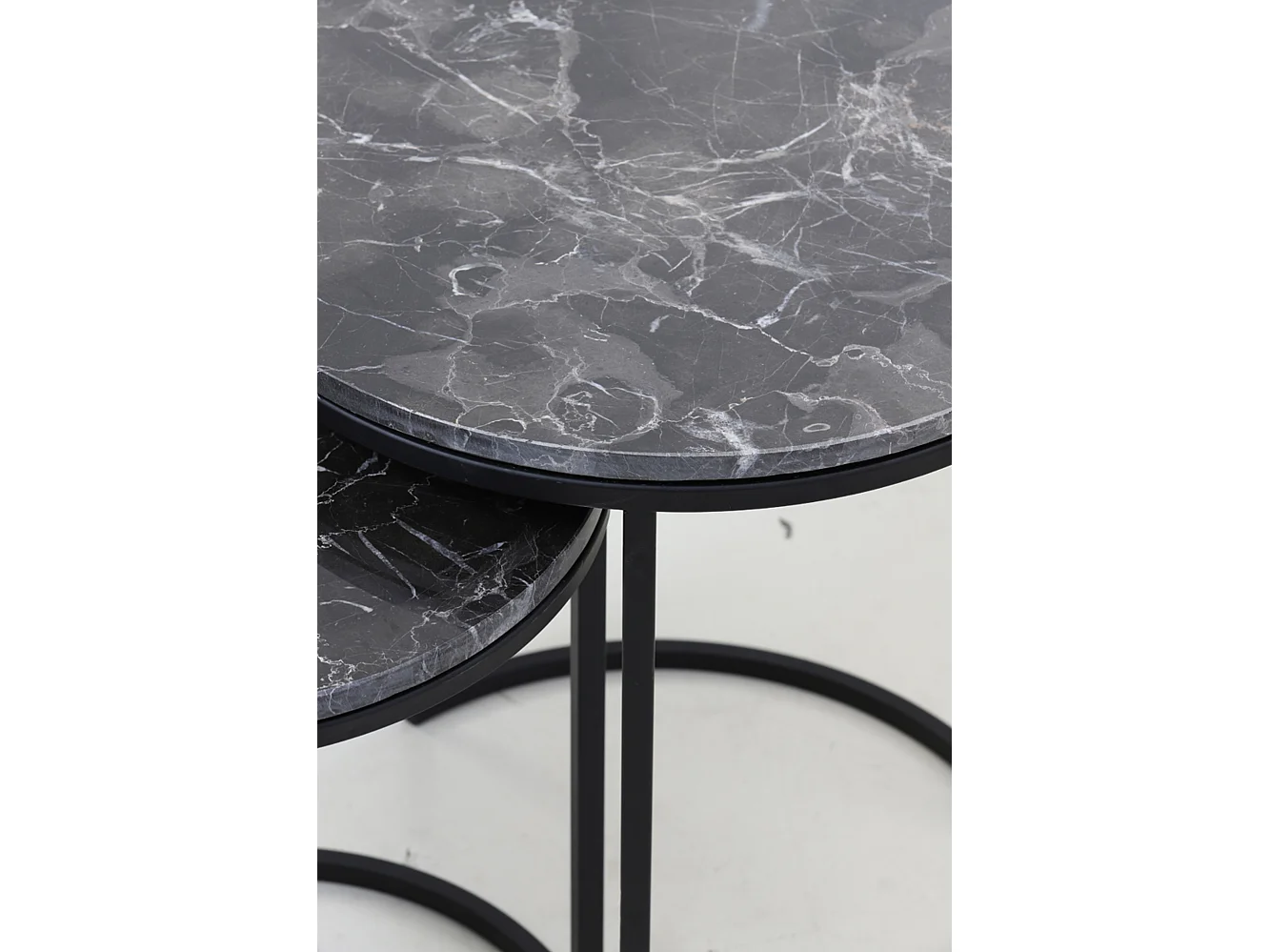 Table d'appoint ALFIO - Ø49x53,5cm - Marron - Lot de 2