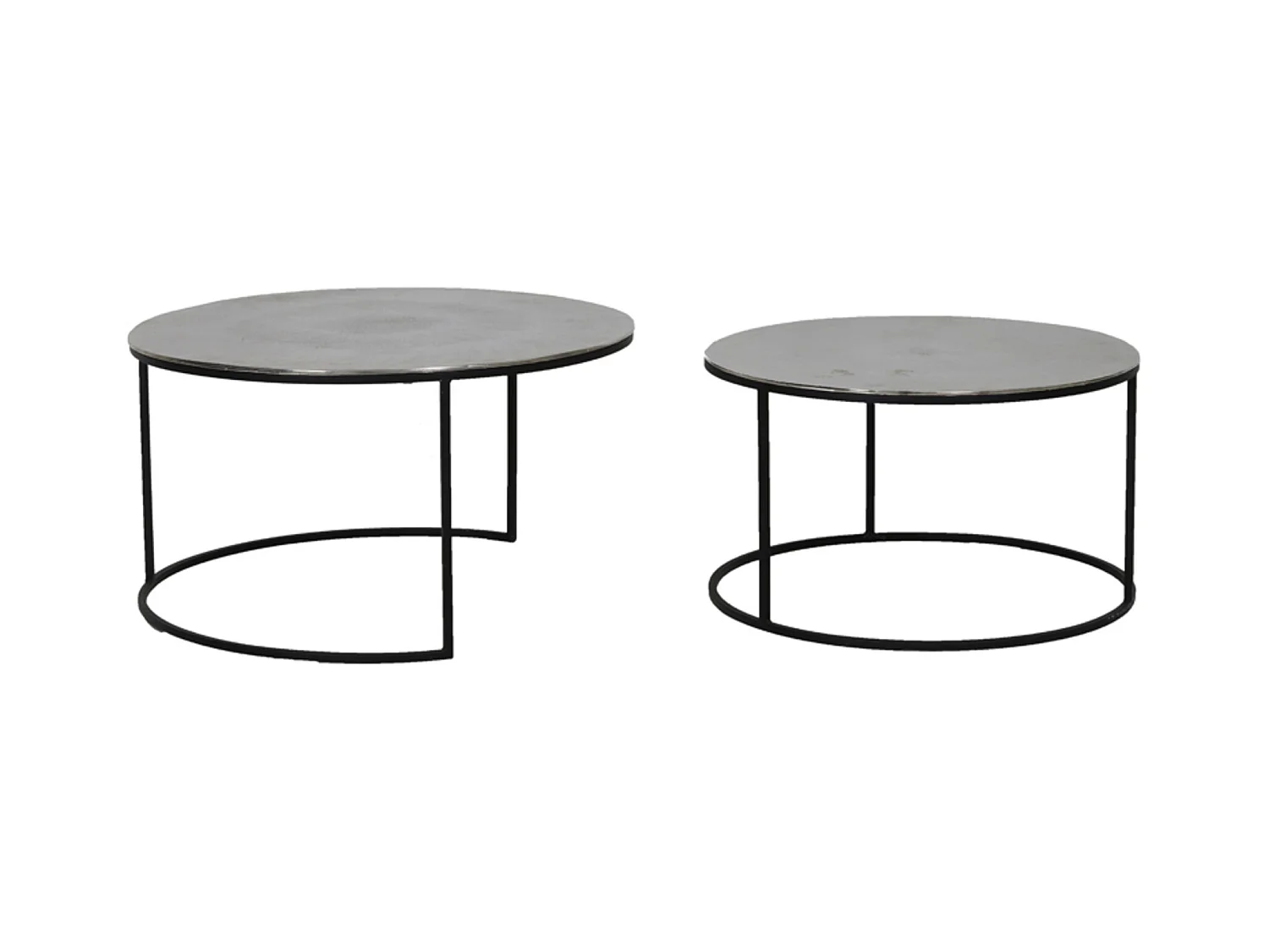 Table basse THIZAS - Ø75x41cm - Argent - Lot de 2