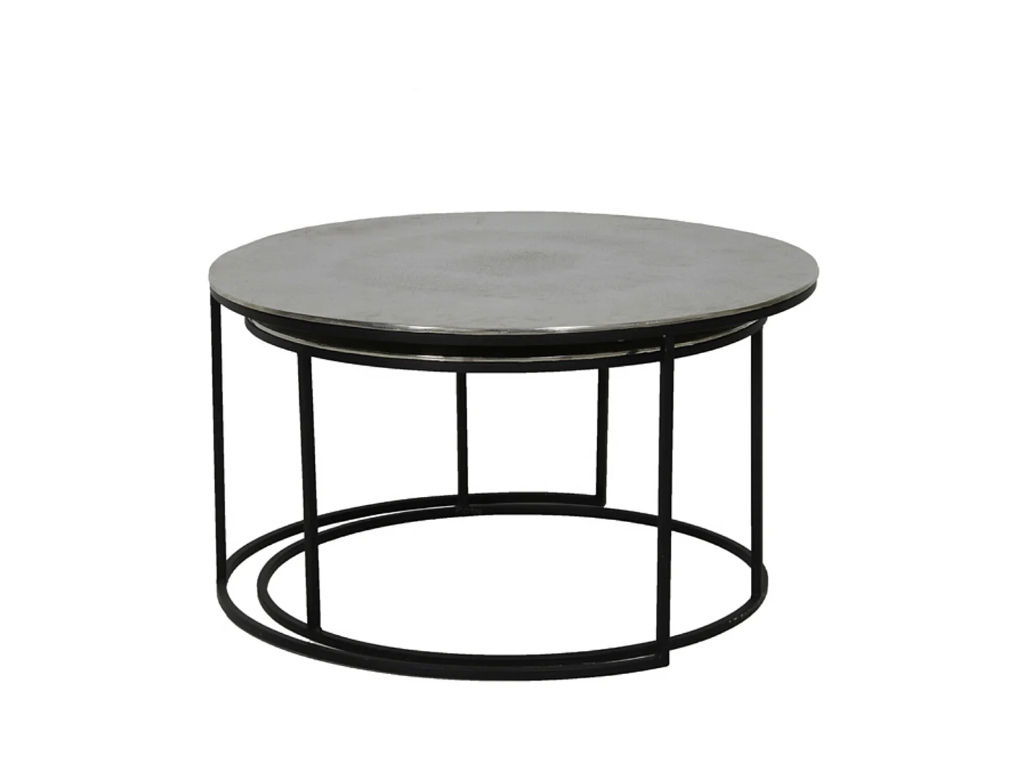 Table basse THIZAS - Ø75x41cm - Argent - Lot de 2