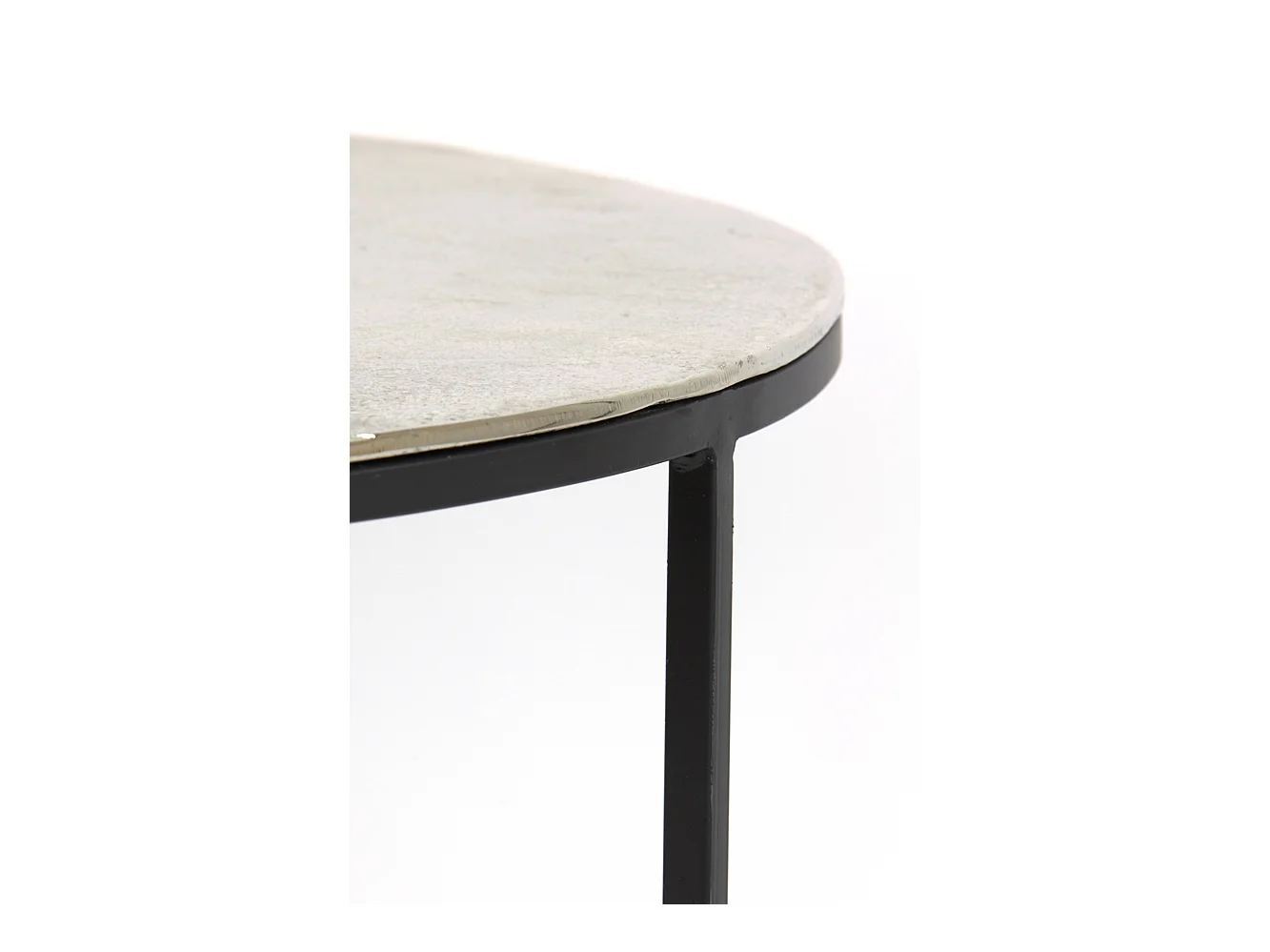 Table basse THIZAS - Ø75x41cm - Argent - Lot de 2