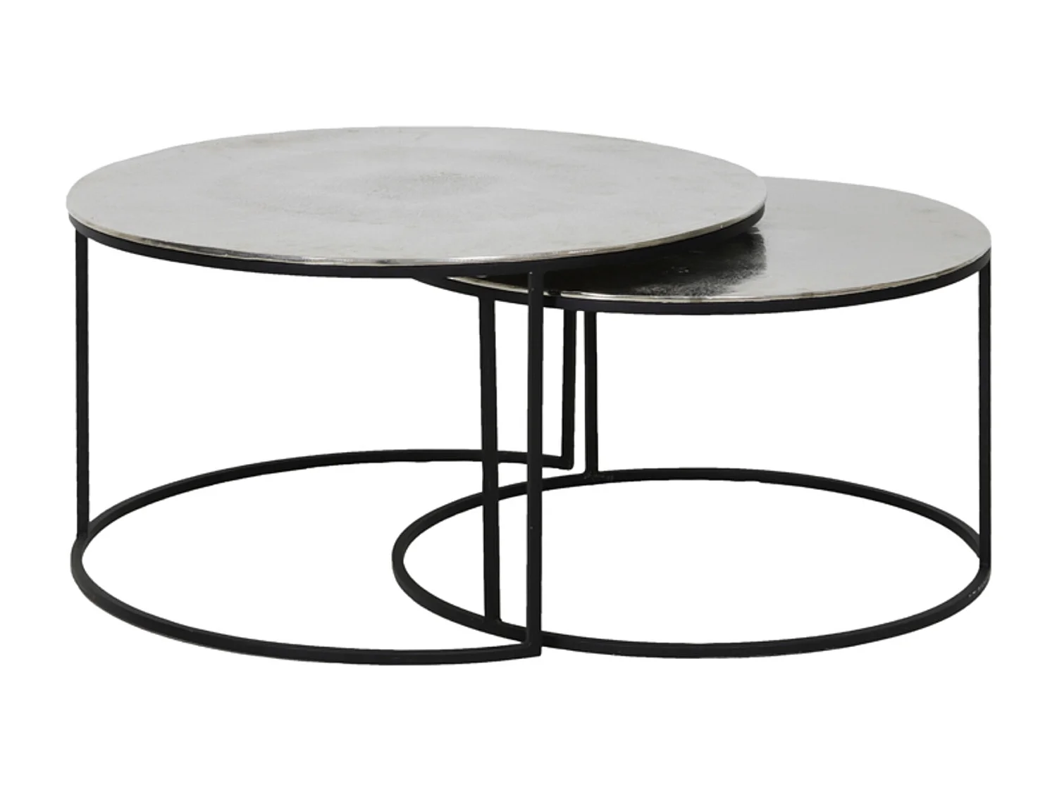 Table basse THIZAS - Ø75x41cm - Argent - Lot de 2