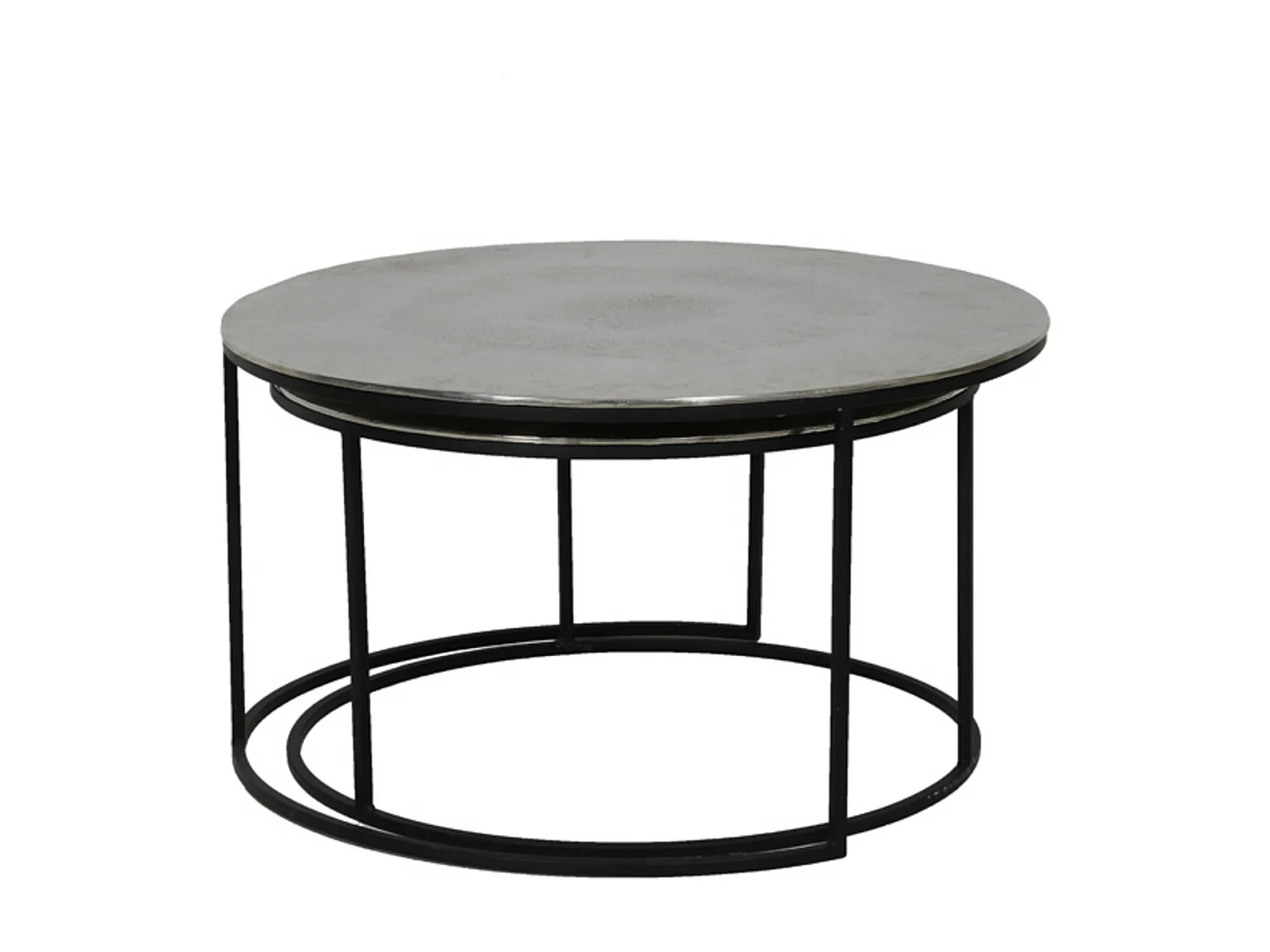 Table basse THIZAS - Ø75x41cm - Argent - Lot de 2