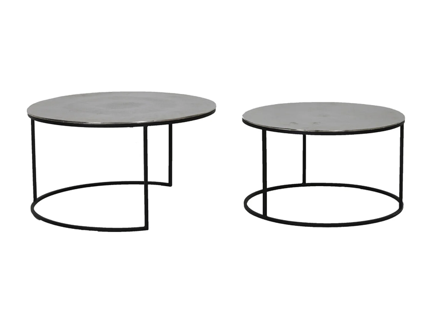 Table basse THIZAS - Ø75x41cm - Argent - Lot de 2