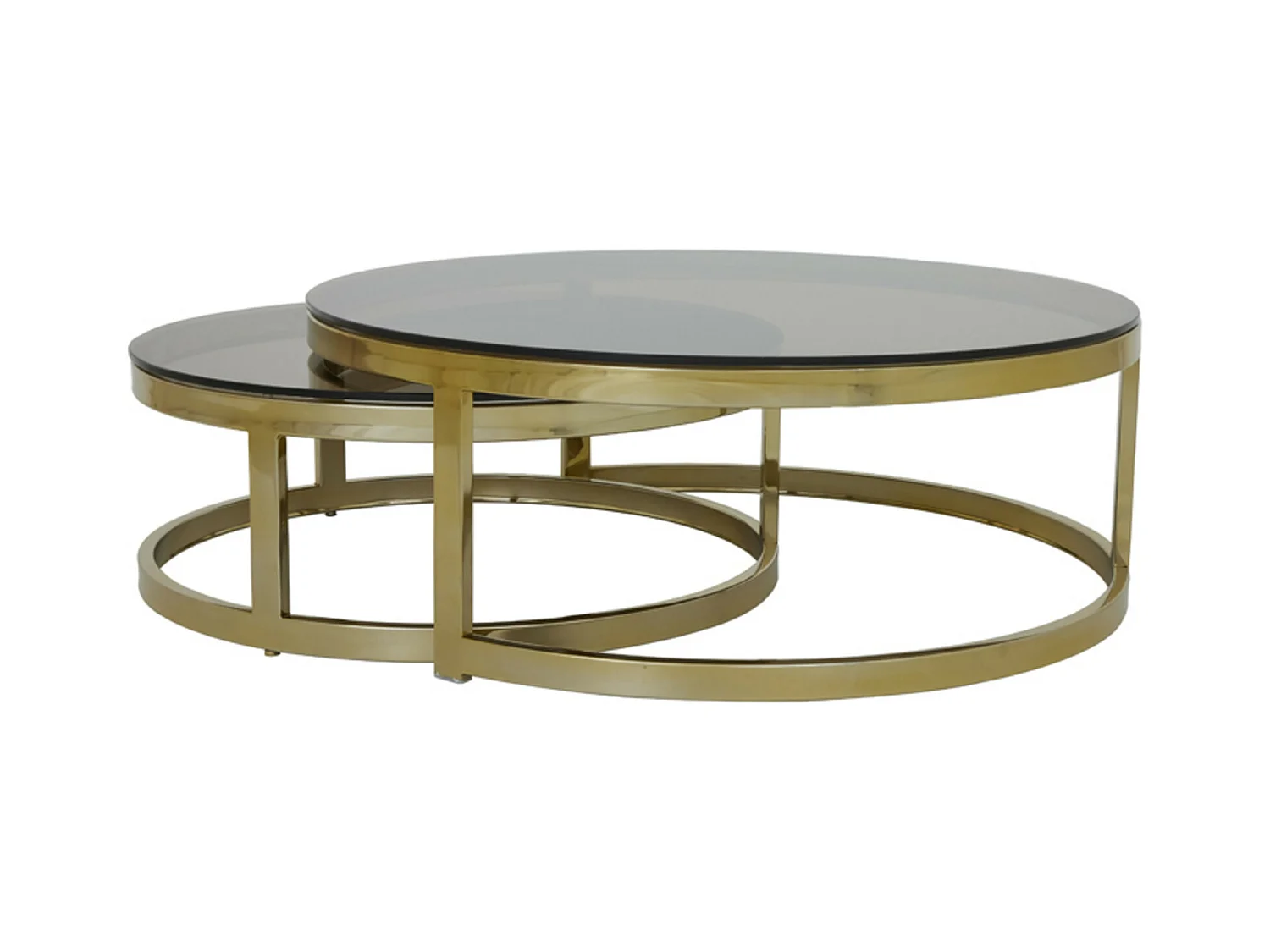 Table basse MILAGRO - Ø100,5x36,5cm - Doré - Lot de 2