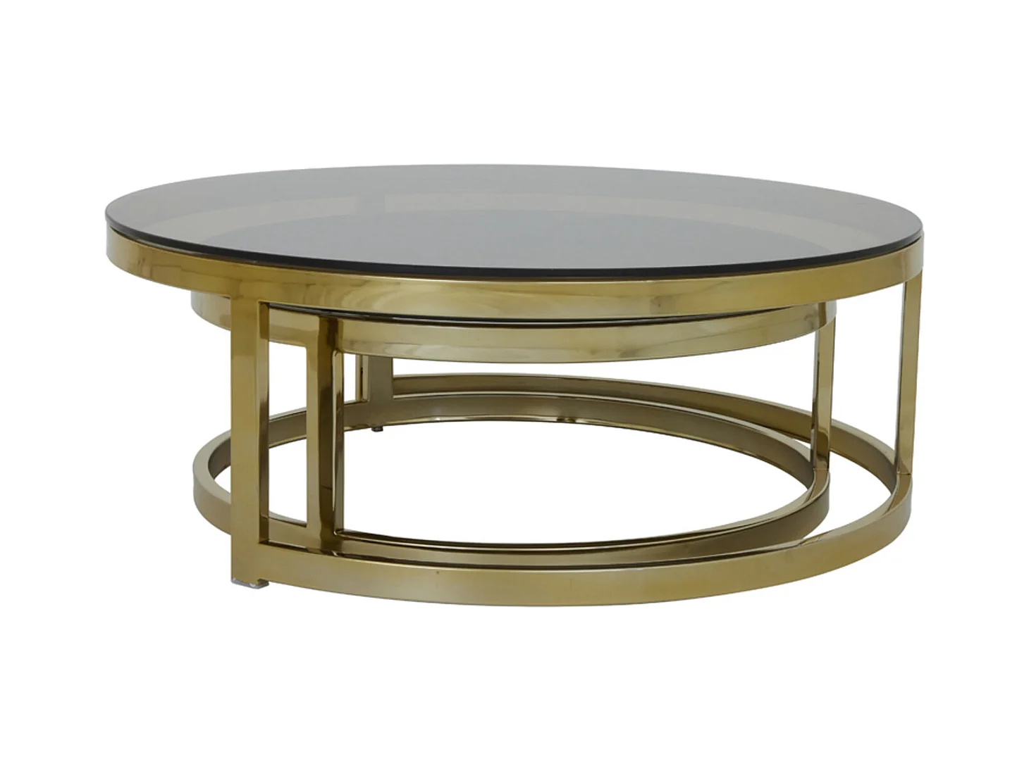 Table basse MILAGRO - Ø100,5x36,5cm - Doré - Lot de 2