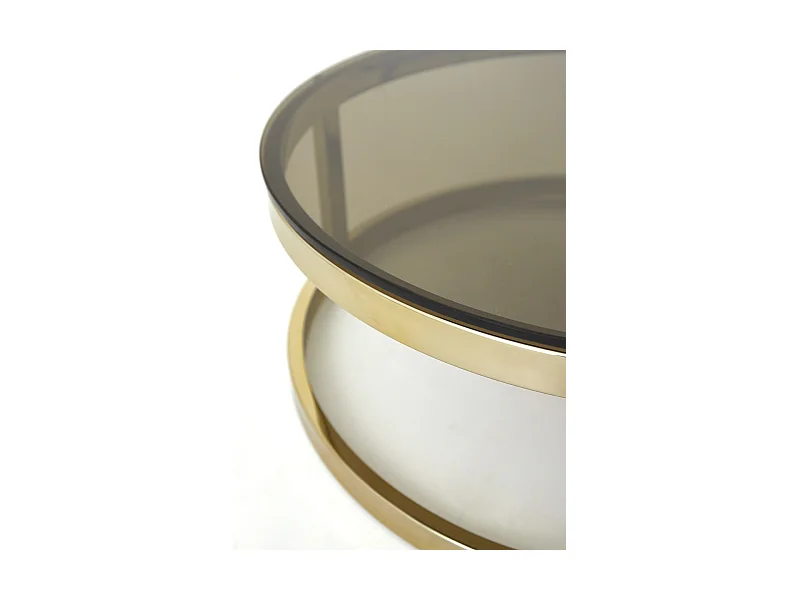 Table basse MILAGRO - Ø100,5x36,5cm - Doré - Lot de 2