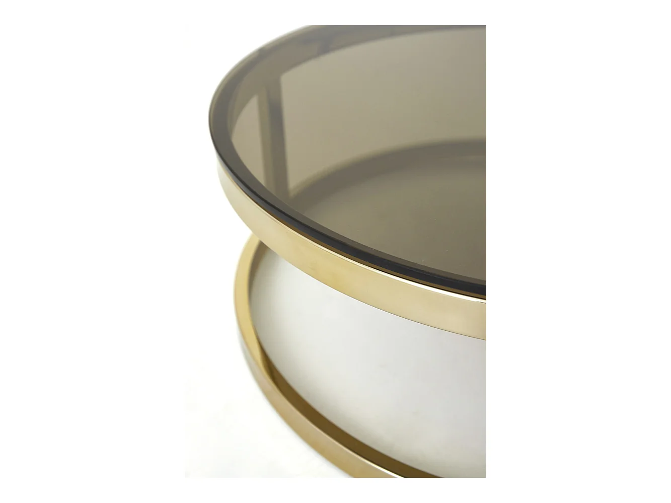 Table basse MILAGRO - Ø100,5x36,5cm - Doré - Lot de 2