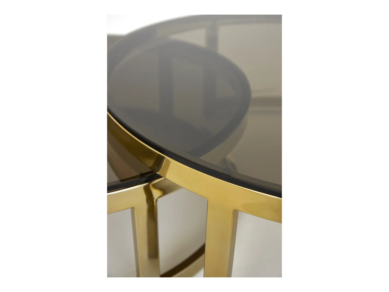 Table basse MILAGRO - Ø100,5x36,5cm - Doré - Lot de 2