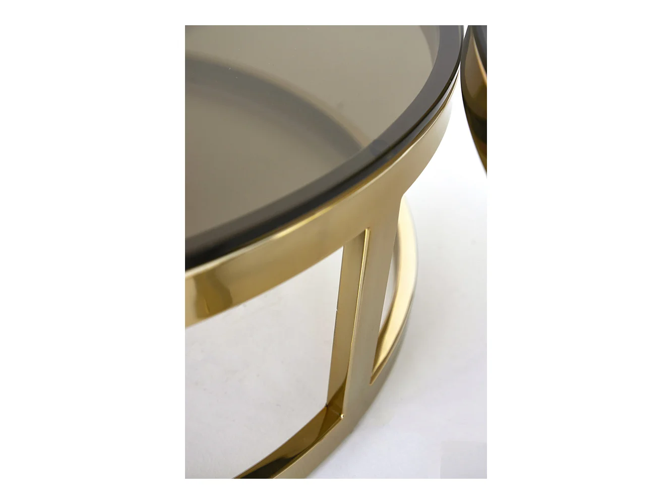 Table basse MILAGRO - Ø100,5x36,5cm - Doré - Lot de 2