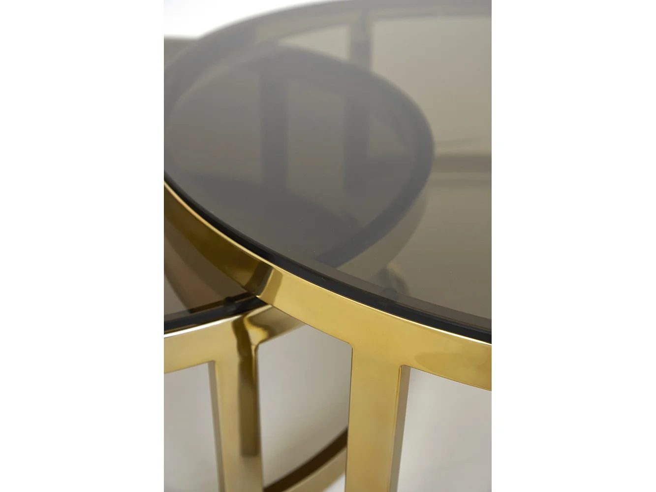 Table basse MILAGRO - Ø100,5x36,5cm - Doré - Lot de 2