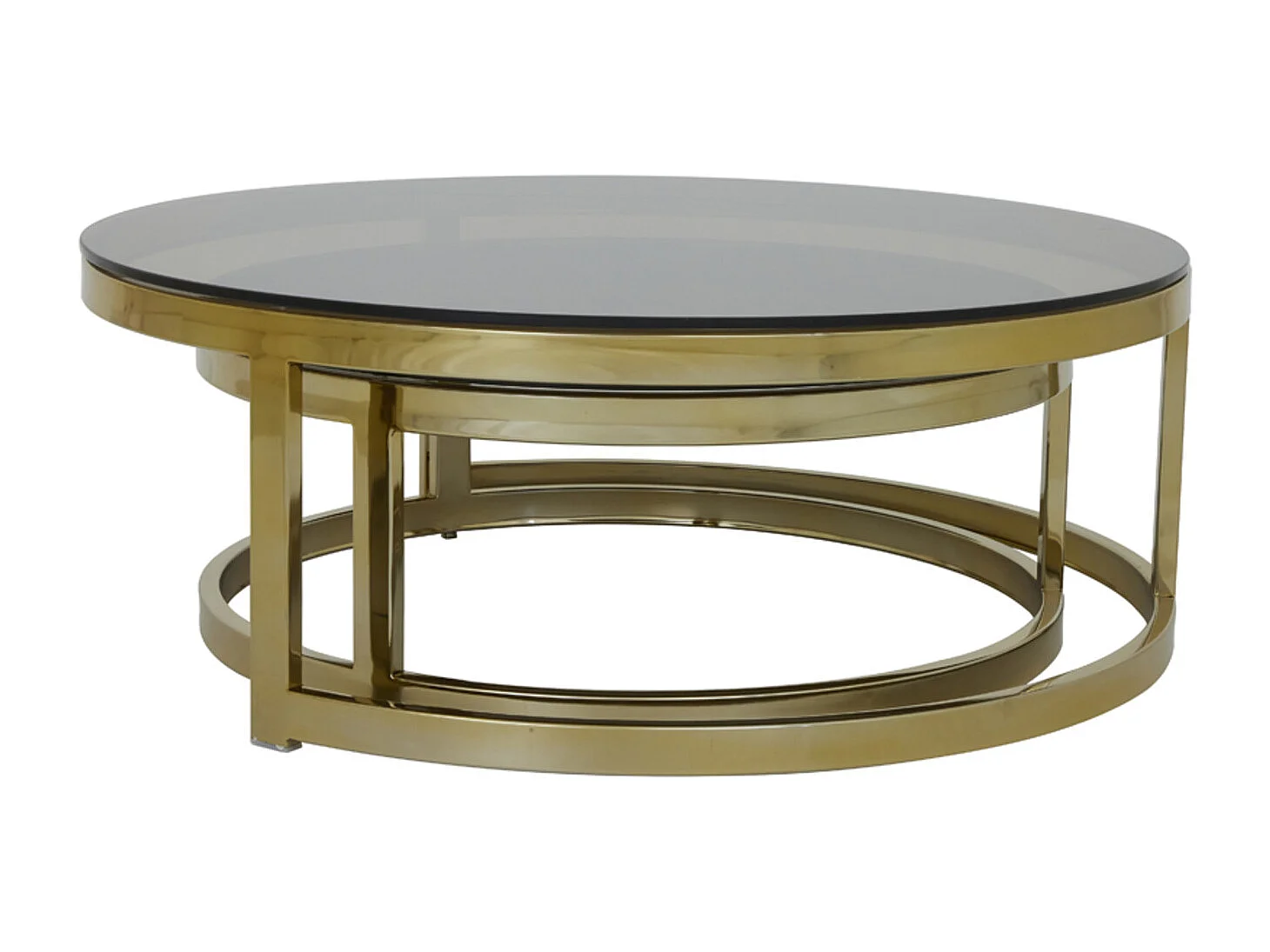 Table basse MILAGRO - Ø100,5x36,5cm - Doré - Lot de 2