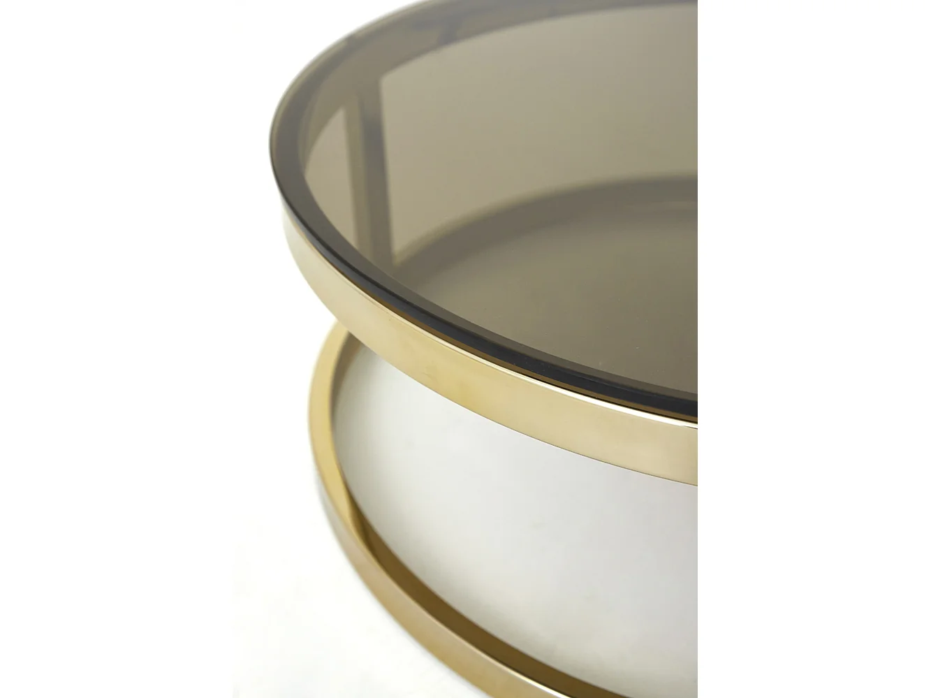 Table basse MILAGRO - Ø100,5x36,5cm - Doré - Lot de 2