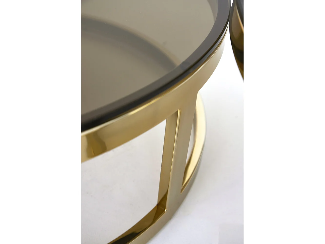 Table basse MILAGRO - Ø100,5x36,5cm - Doré - Lot de 2