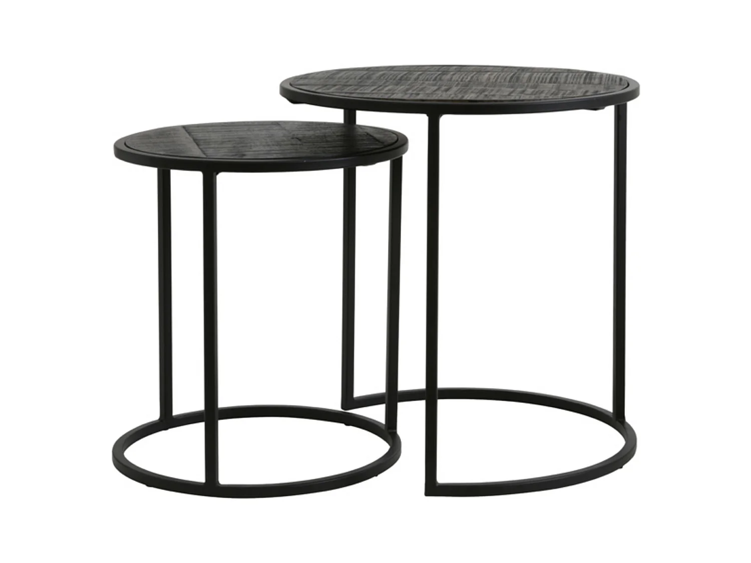 Table d'appoint DOBA - Ø50x52cm - Noir - Lot de 2
